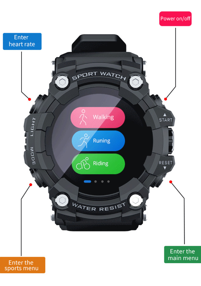 Смарт-годинник протиударний Smart Device 89 Army green - 