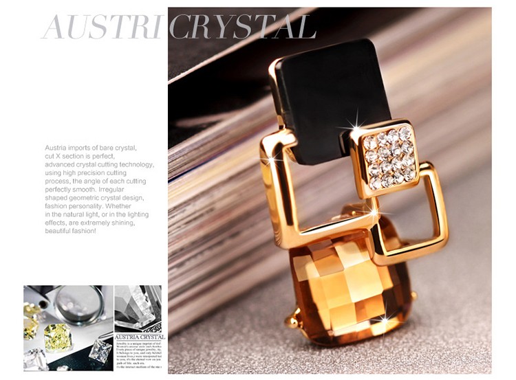Сережки позолочені з кристалами №134-32 - 