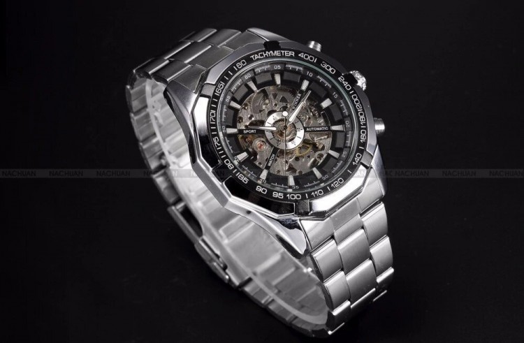 Чоловічий годинник механічний Forsining silver - 