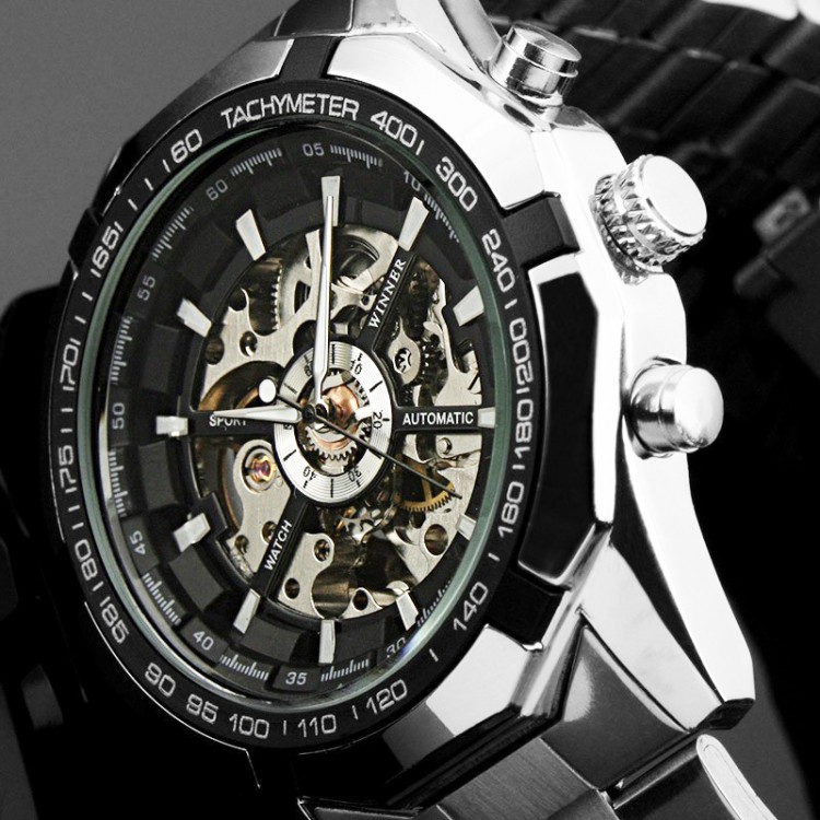 Чоловічий годинник механічний Forsining silver - 