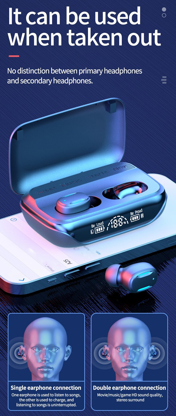 Навушники Bluetooth Air Music + Power Bank 106 white - 