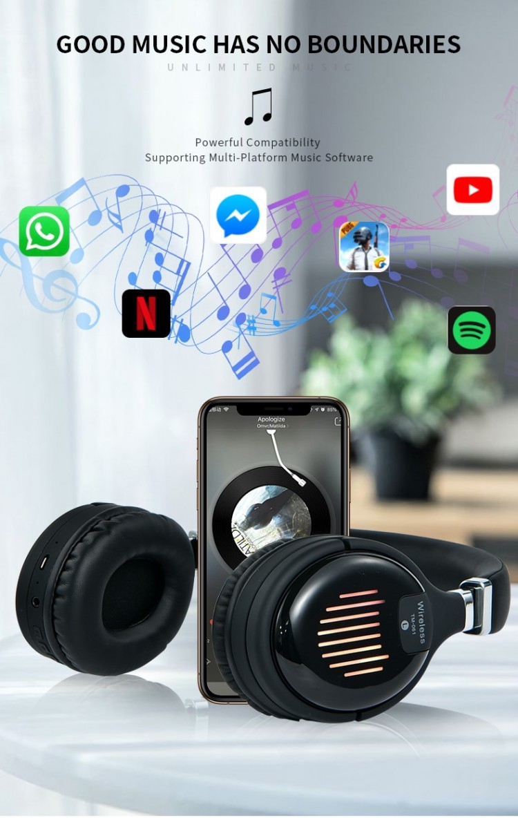 Навушники Bluetooth Air Music Bass 37 black - 