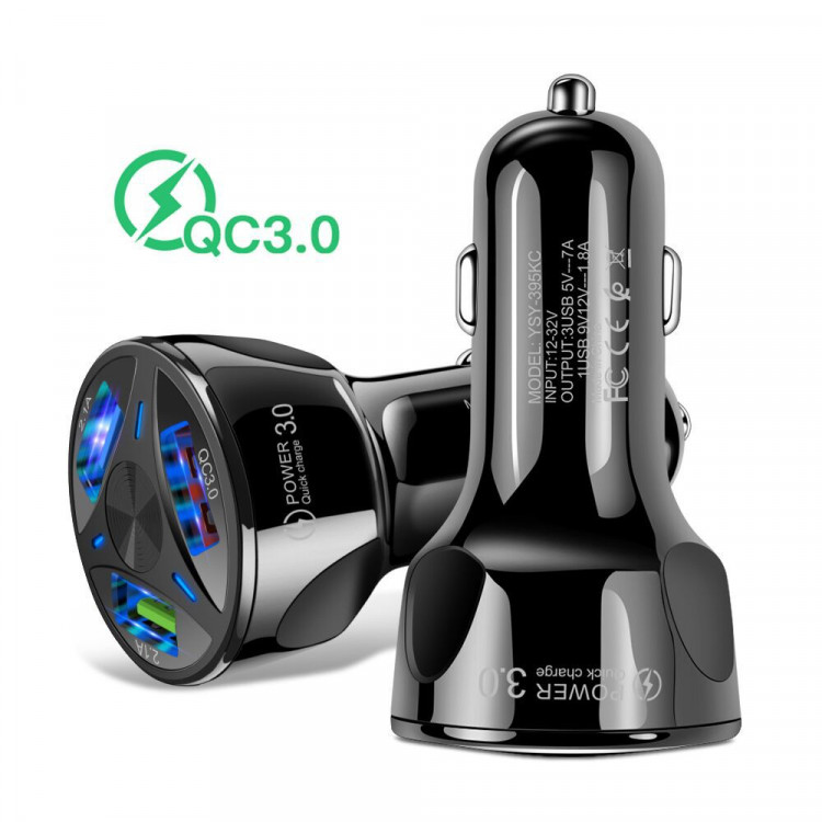 Автомобільний зарядний пристрій 3xUSB Quick Charge 3A - 