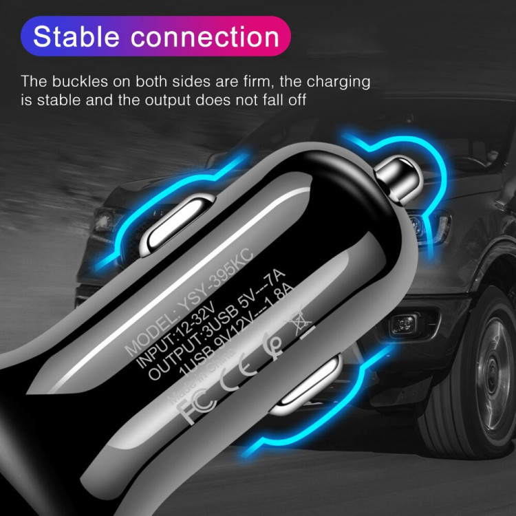 Автомобільний зарядний пристрій 3xUSB Quick Charge 3A - 