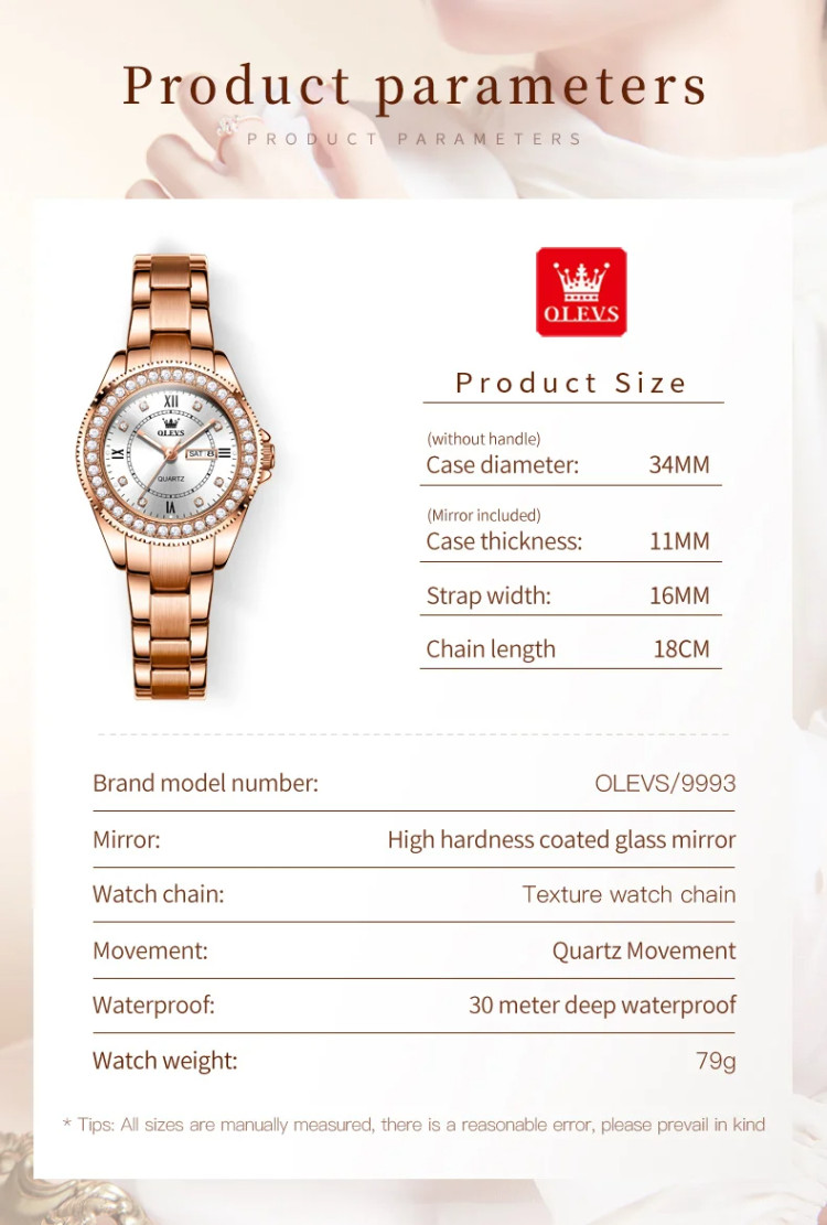 Жіночий годинник OLEVS gold - 