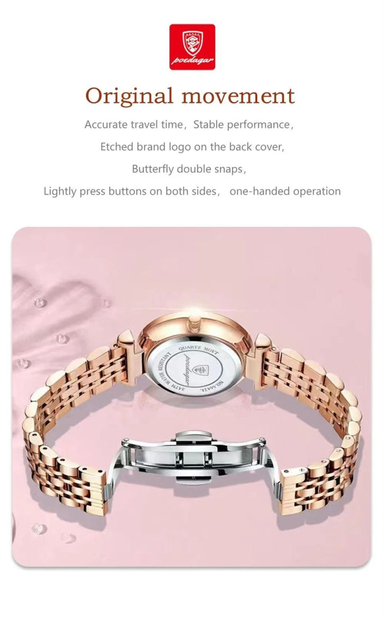 Жіночий годинник Poedagar gold steel - 
