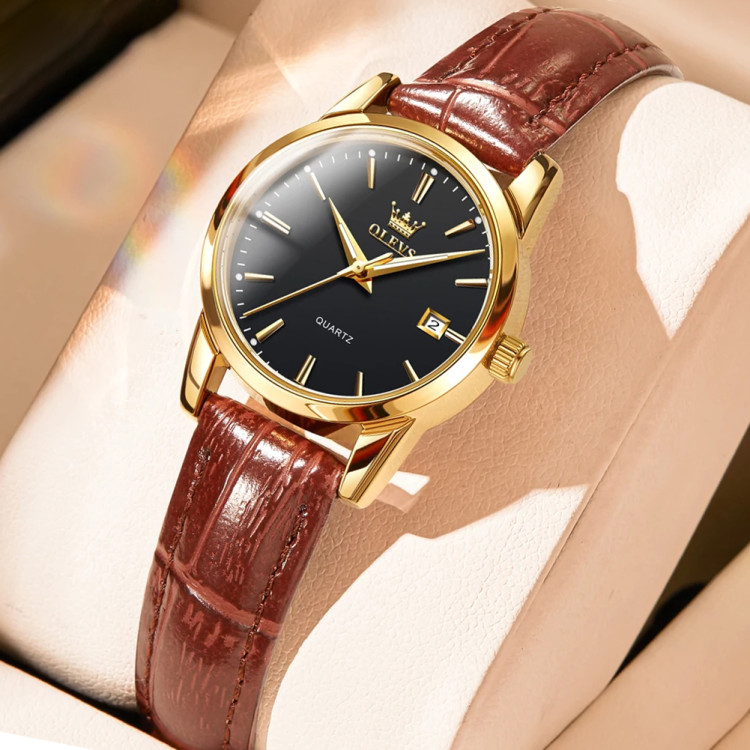 Жіночий годинник OLEVS gold + black
