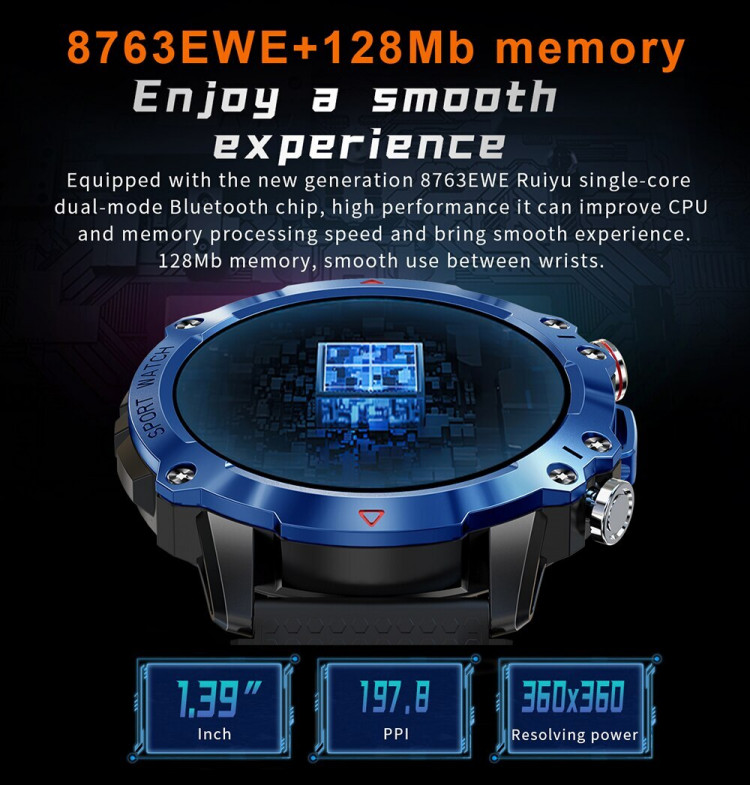 Смарт-годинник протиударний Smart Device 104 black - 