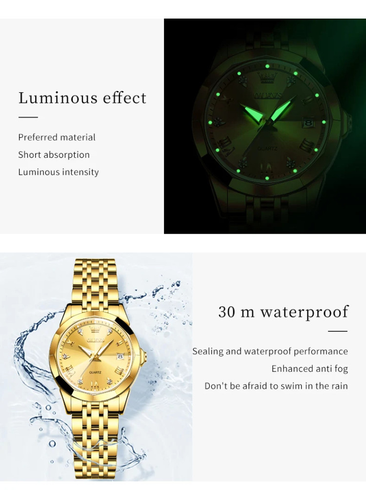 Жіночий годинник OLEVS gold - 