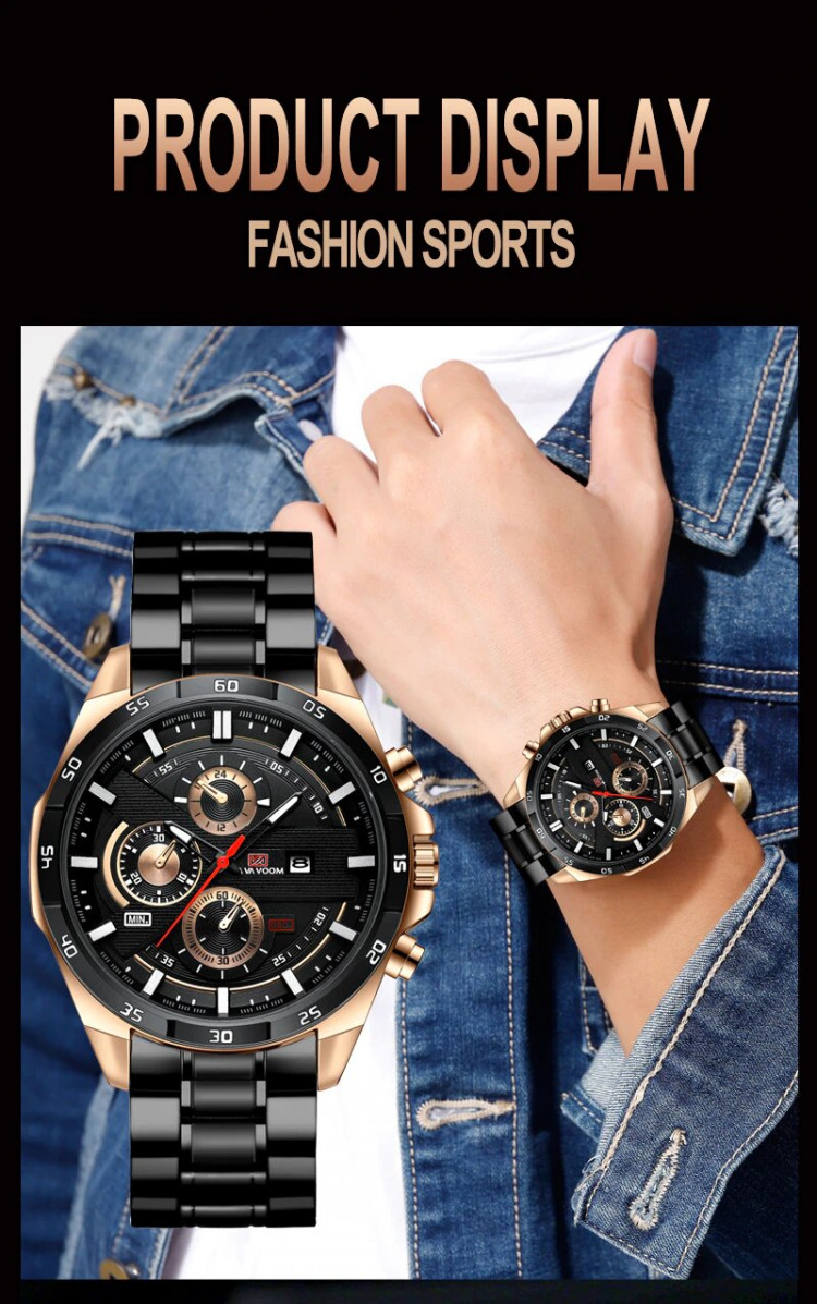 Чоловічий годинник VAVA VOOM silver+black - 