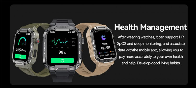 Смарт-годинник протиударний Smart Device 105 black - 
