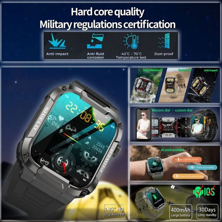 Смарт-годинник протиударний Smart Device 105 black - 
