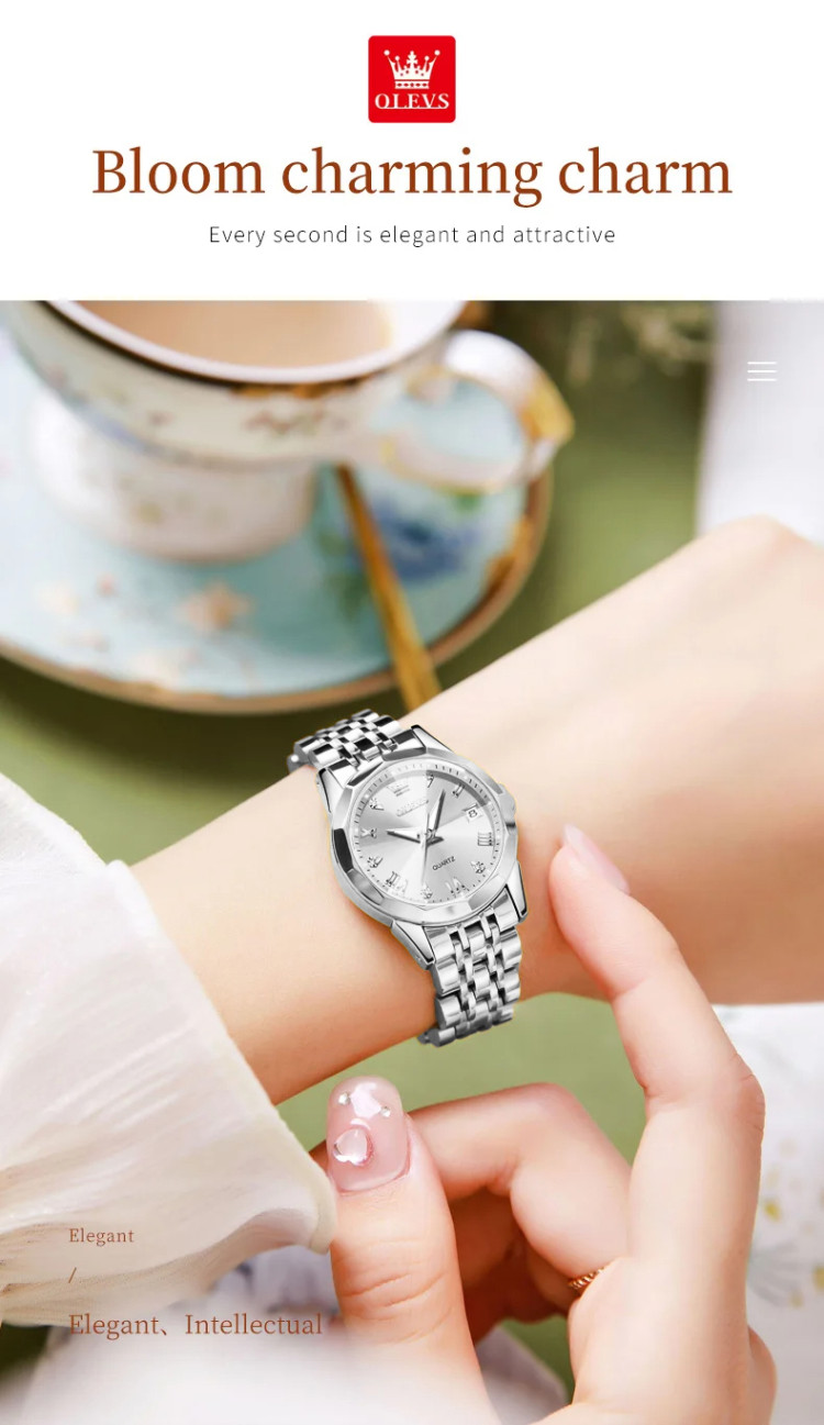 Жіночий годинник OLEVS silver - 