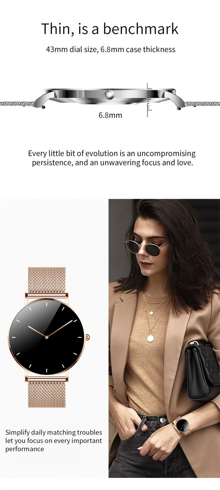 Смарт-годинник ультратонкий Smart Device 108 gold - 