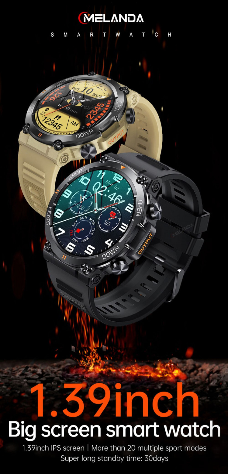 Смарт-годинник протиударний Smart Device 102 black steel - 