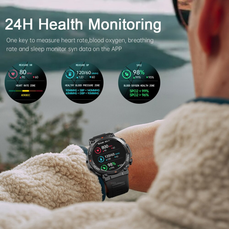 Смарт-годинник протиударний Smart Device 102 black steel  - 