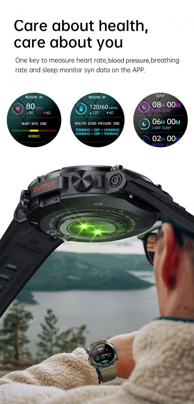 Смарт-годинник протиударний Smart Device 102 black steel  - 