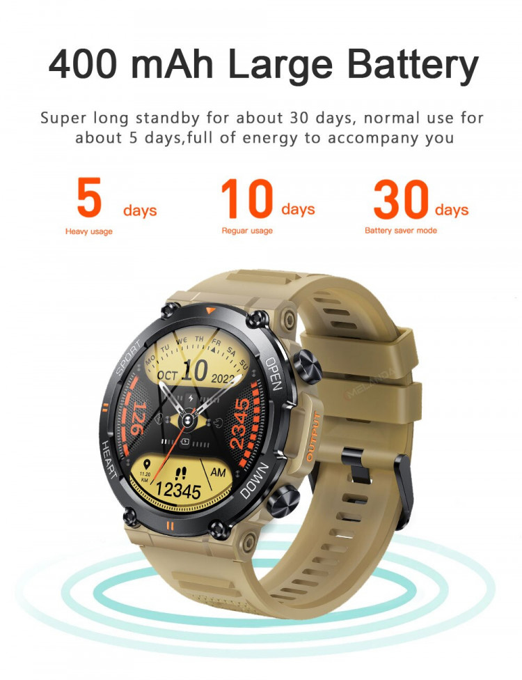 Смарт-годинник протиударний Smart Device 102 black steel  - 