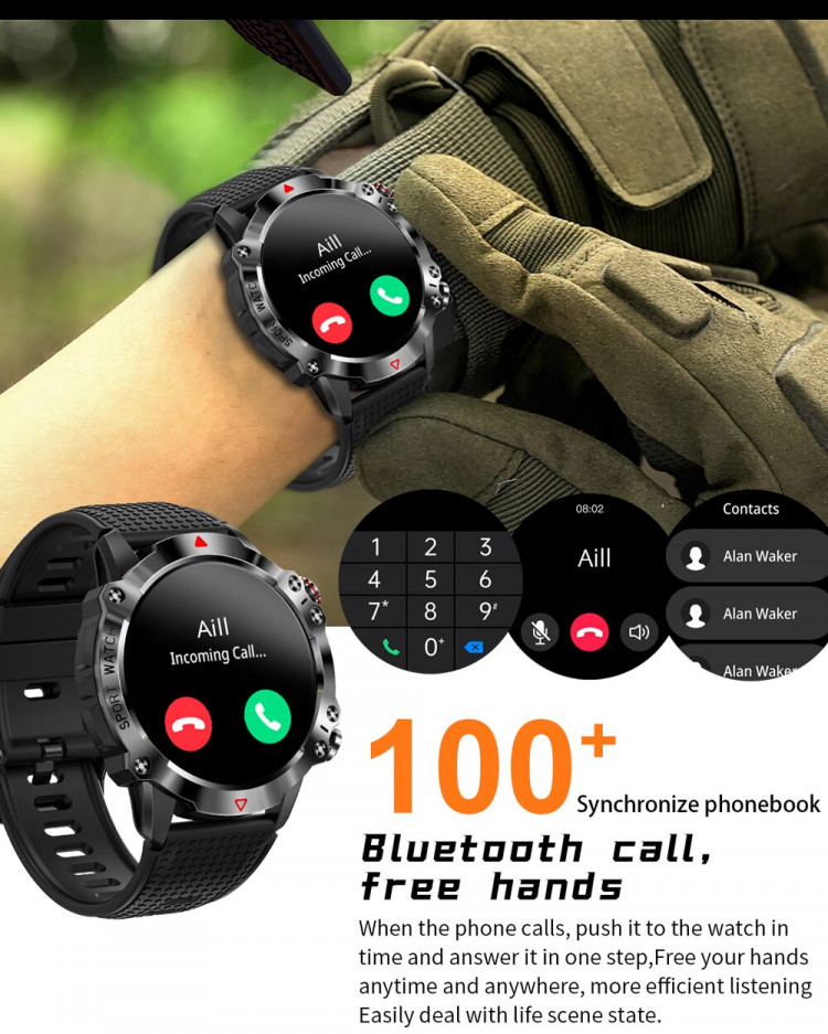 Смарт-годинник протиударний Smart Device 104 black steel - 