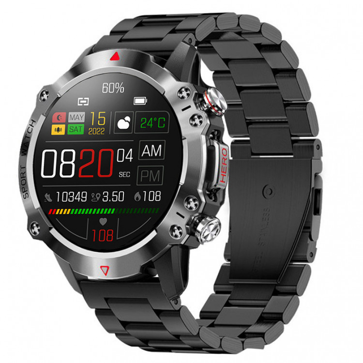 Смарт-годинник протиударний Smart Device 104 black steel - 