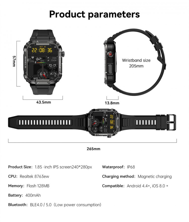 Смарт-годинник протиударний Smart Device 105 Army green - 