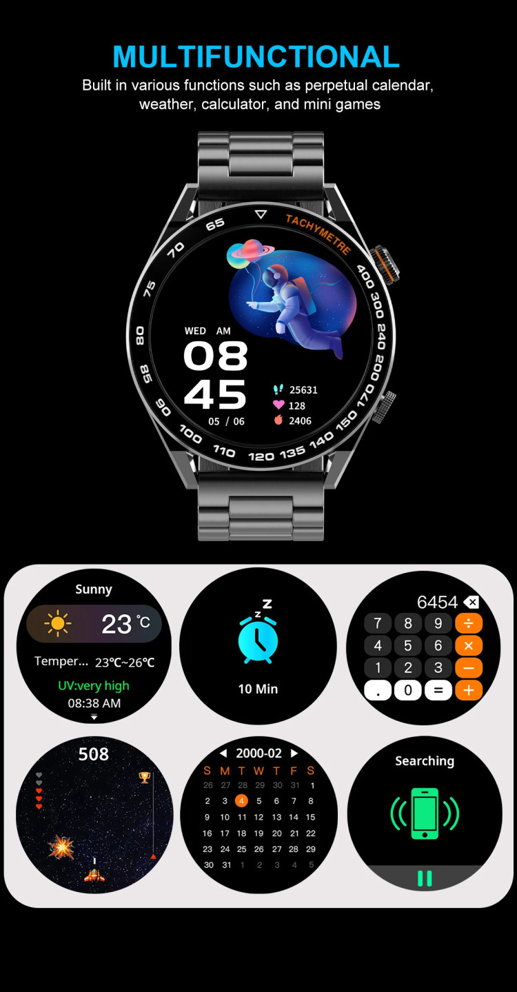 Смарт-годинник Smart Device 12 black, 2 ремінці - 