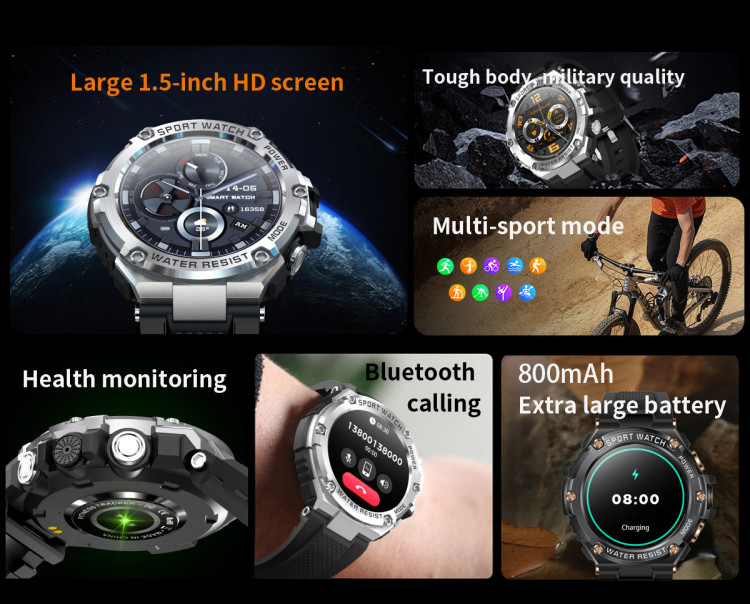 Смарт-годинник протиударний Smart Device 13 black  - 