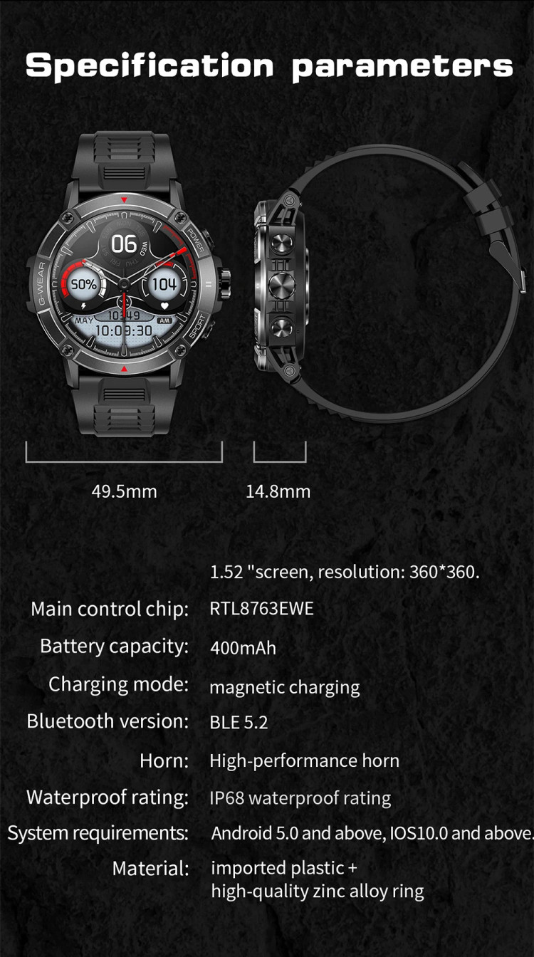 Смарт-годинник протиударний Smart Device 15 black - 