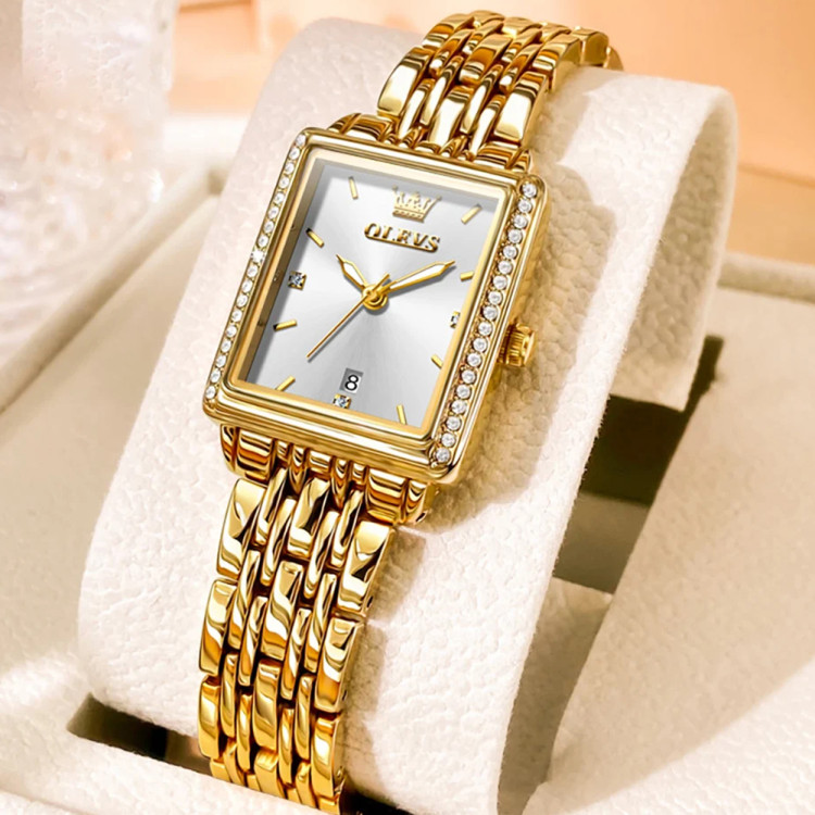 Жіночий годинник OLEVS gold + white