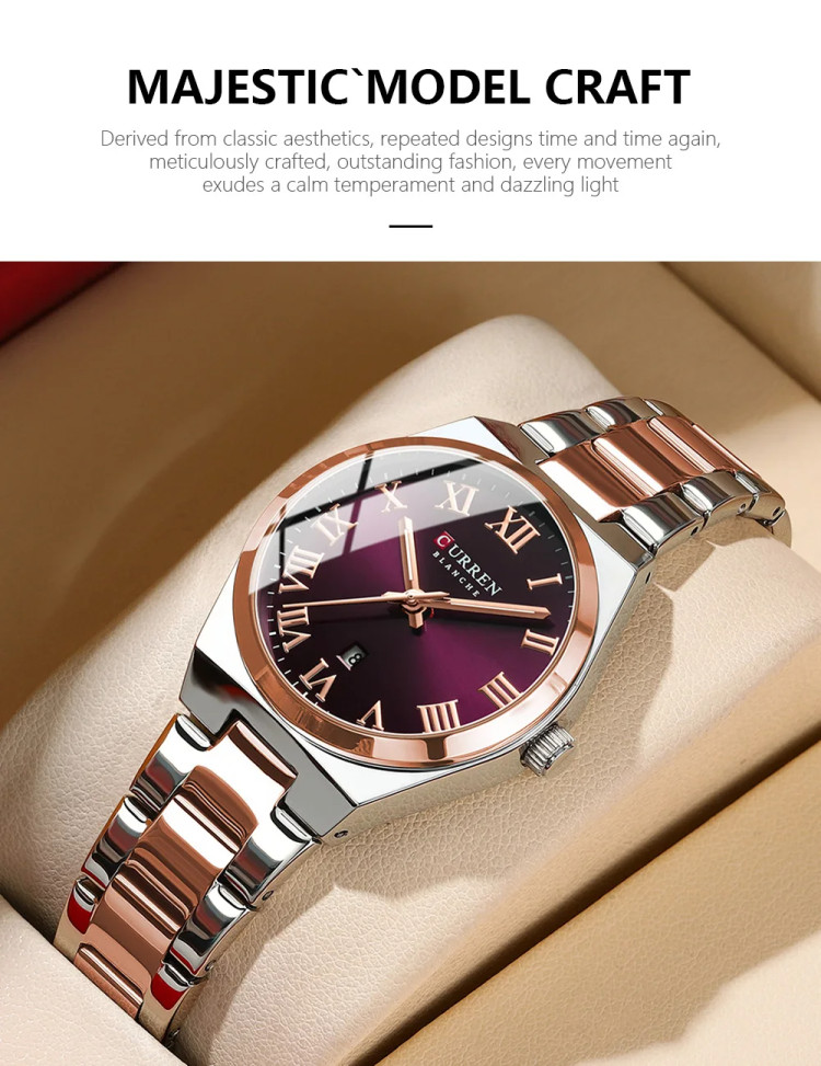 Жіночий годинник CURREN gold+purple - 