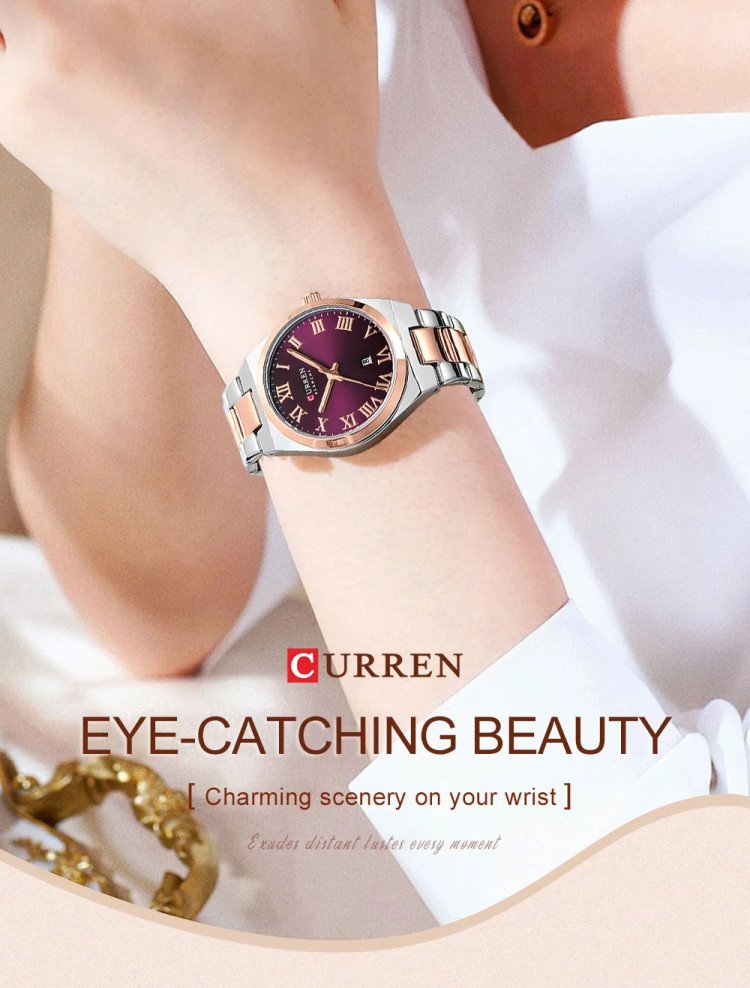 Жіночий годинник CURREN gold+purple - 