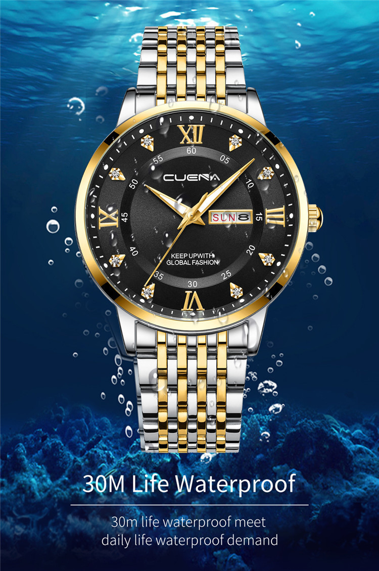 Чоловічий годинник CUENA gold+black - 