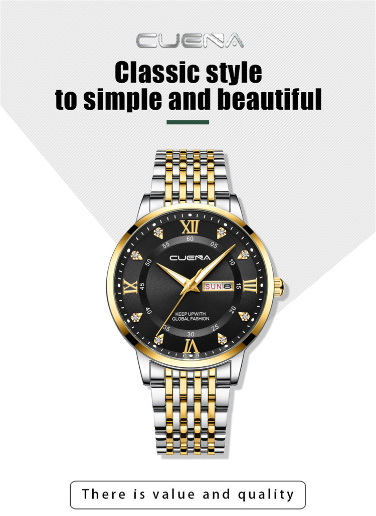 Чоловічий годинник CUENA gold+black - 