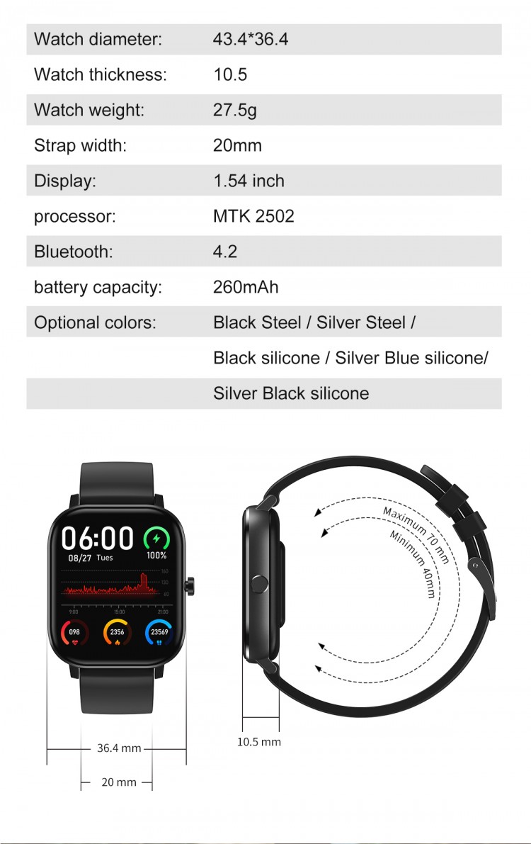 Смарт-годинник Smart Device 56 black steel - 