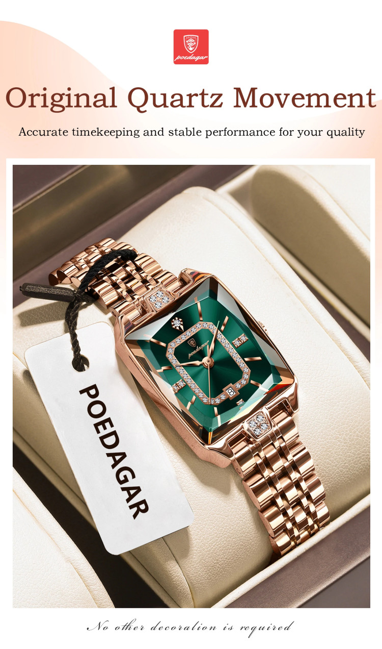 Жіночий годинник Poedagar gold+green - 