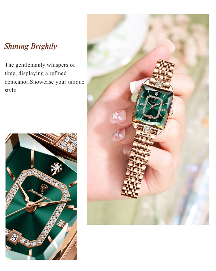Жіночий годинник Poedagar gold+green - 