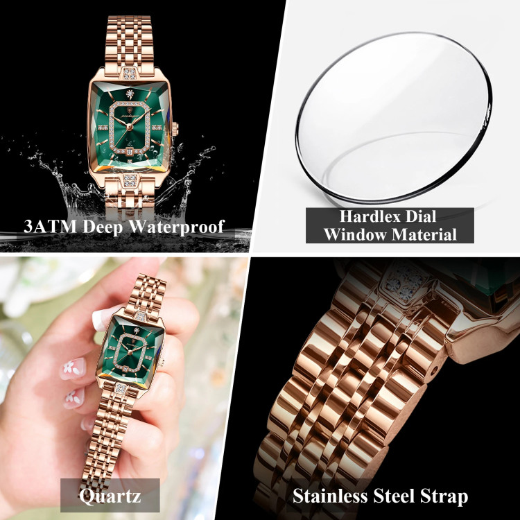 Жіночий годинник Poedagar gold+green - 