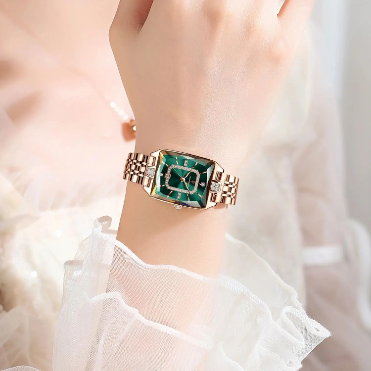 Жіночий годинник Poedagar gold+green - 