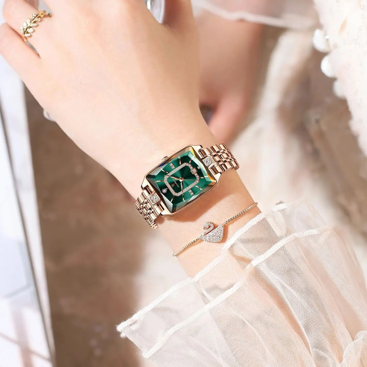 Жіночий годинник Poedagar gold+green - 