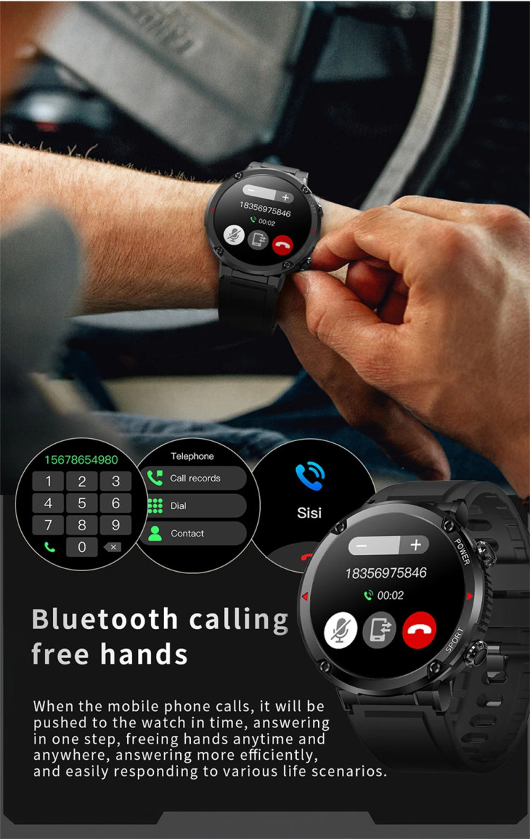 Смарт-годинник протиударний Smart Device 16 black steel - 