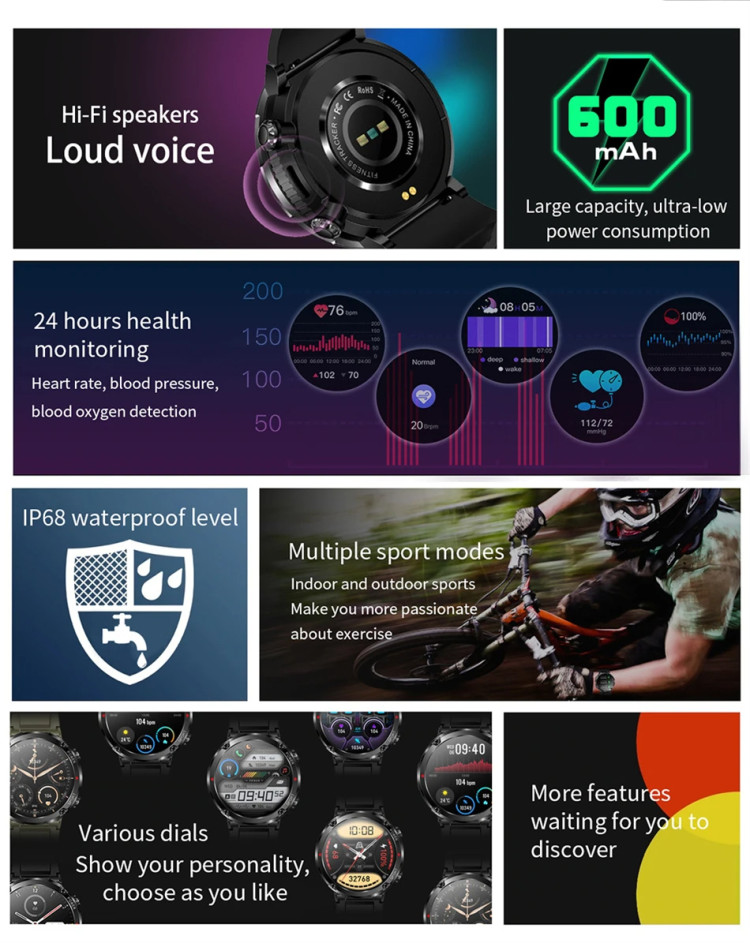 Смарт-годинник протиударний Smart Device 16 black steel - 