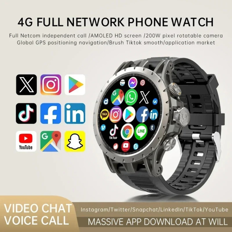 Смарт-годинник SIM-карта | Google Play | Wi-Fi | 16 ГБ | 4G | GPS - 