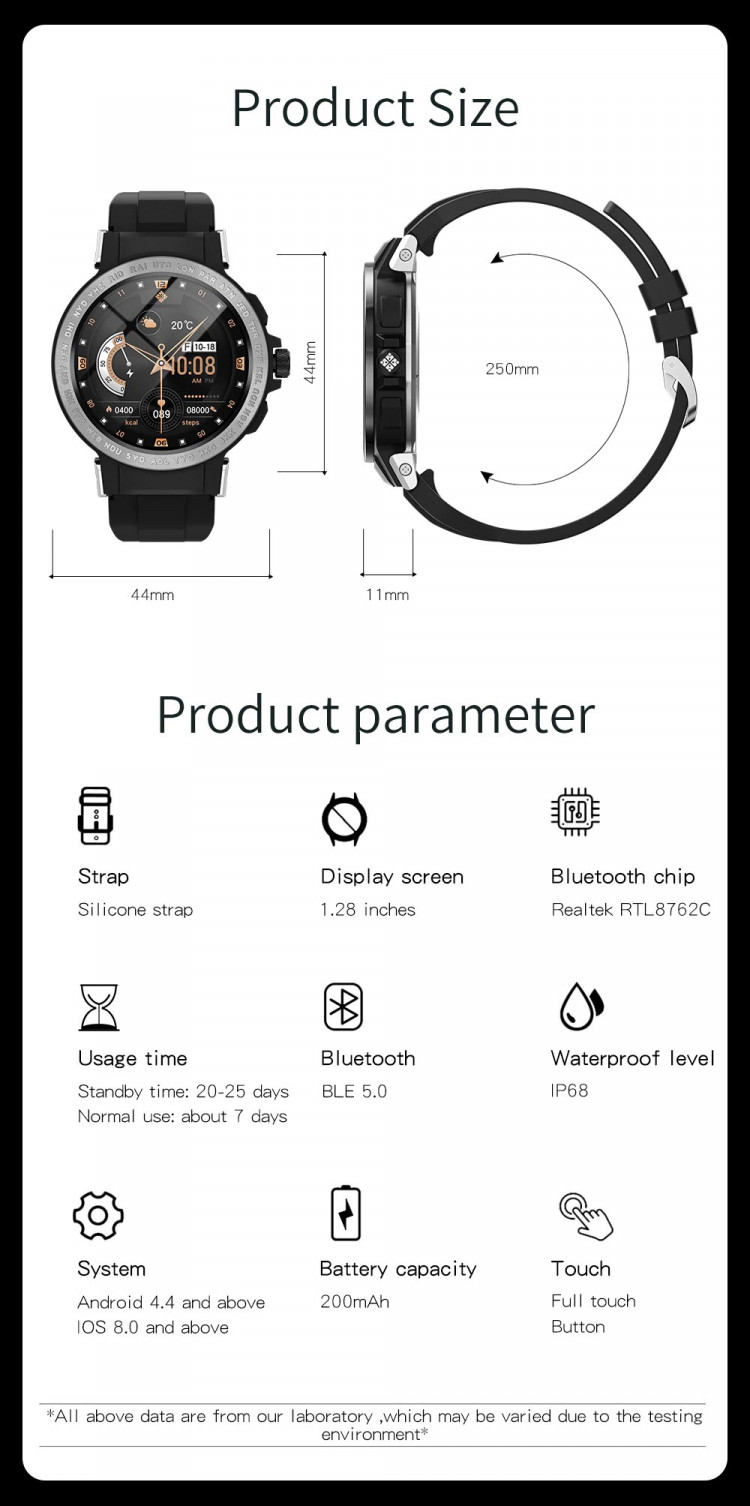 Смарт-годинник Smart Device 82 black+gold - 