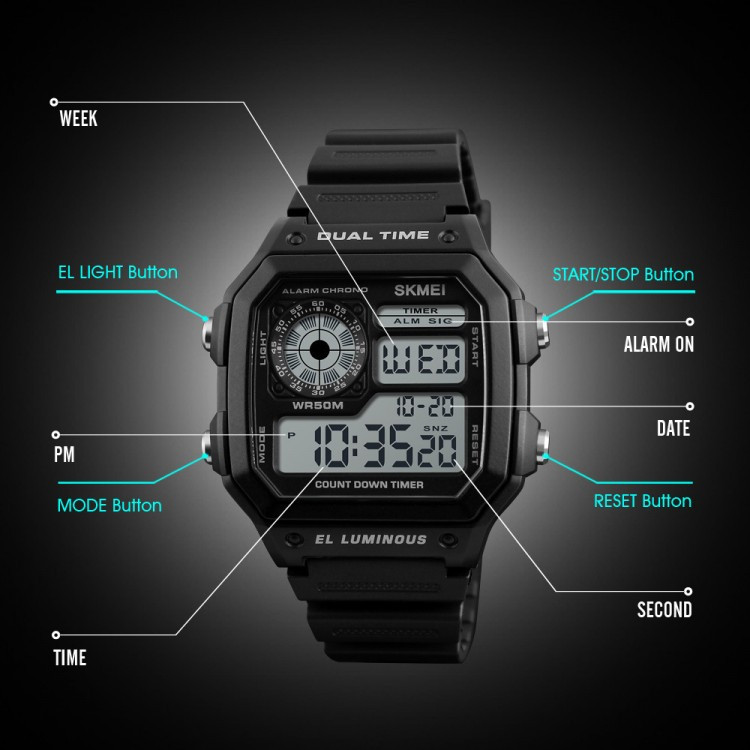 Чоловічий годинник SKMEI black - 