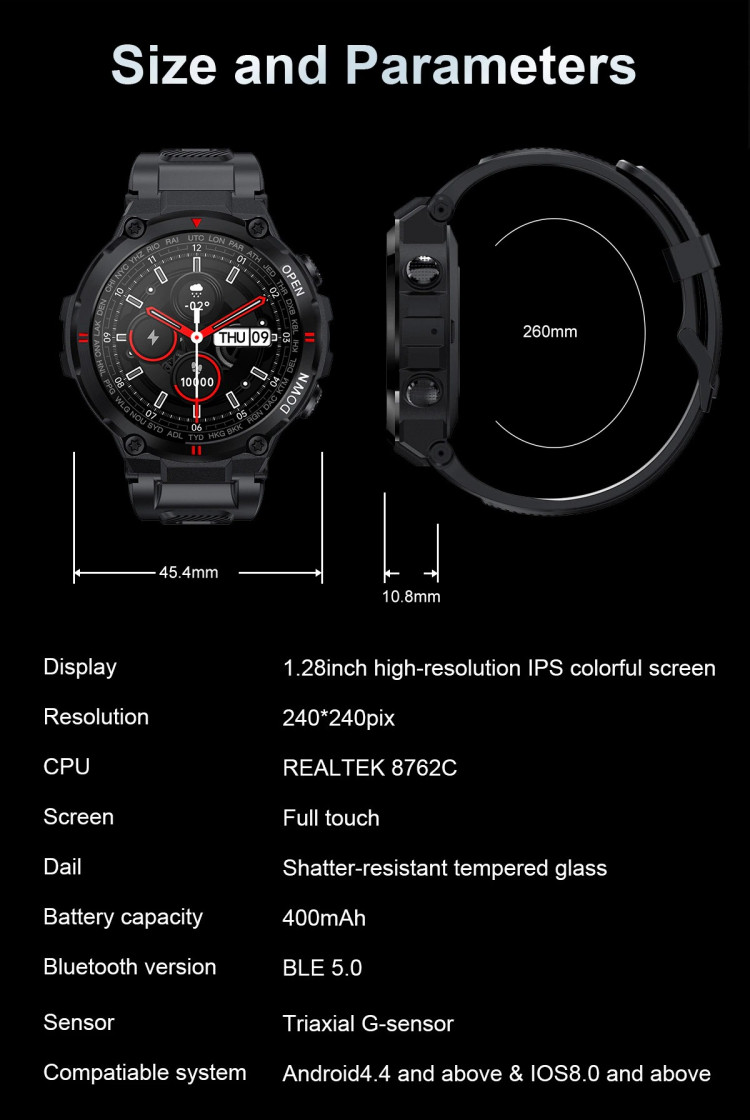 Смарт-годинник протиударний Smart Device 83 gray - 