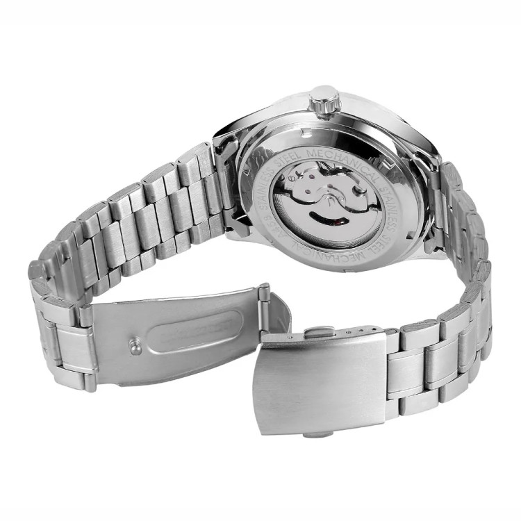 Чоловічий годинник механічний WINNER silver+black  - 