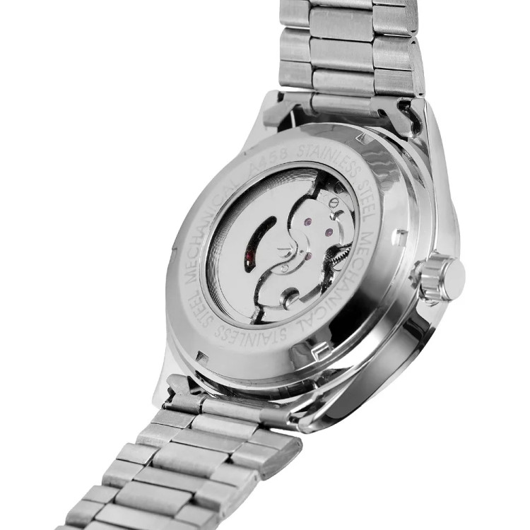 Чоловічий годинник механічний WINNER silver+black  - 