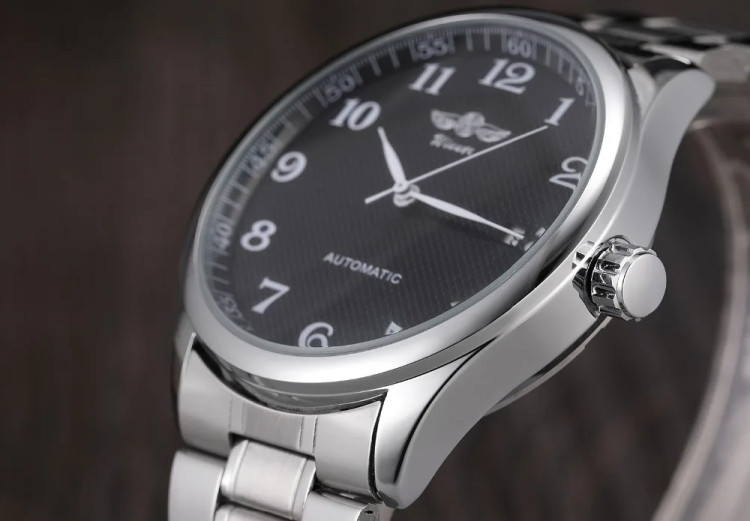 Чоловічий годинник механічний WINNER silver+black  - 