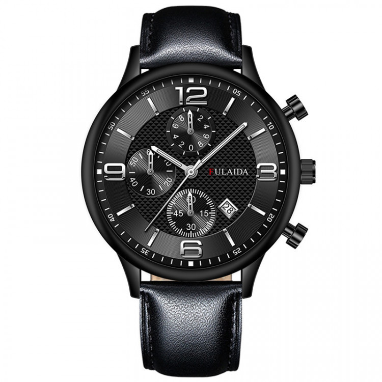Чоловічий годинник FULAIDA black+silver - 