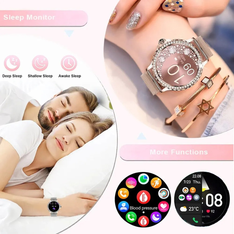Смарт-годинник Women's Smart Device 13 silver steel, 2 ремінці - 